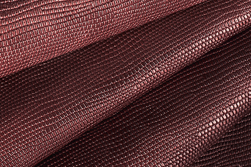 Metallic leather : burgundy red Magnetic Lizard - Customization F. KOOIJMAN Paris